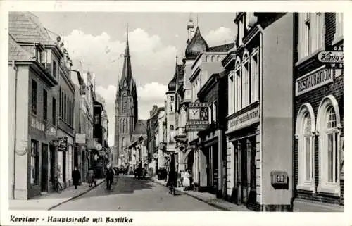 Ak Kevelaer am Niederrhein, Hauptstraße, Basilika