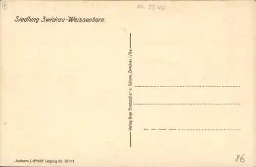 Ak Weißenborn Zwickau in Sachsen, Fliegeraufnahme der Siedlung