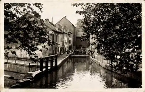 Ak Merzig an der Saar, Teilansicht Kanal