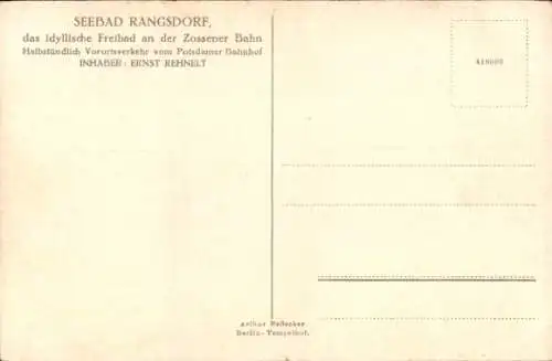 Ak Rangsdorf in Brandenburg, Seebad, Badegäste im Wasser