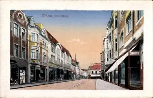 Ak Moers am Niederrhein, Steinstraße, Geschäfte, Café, Möbelhaus