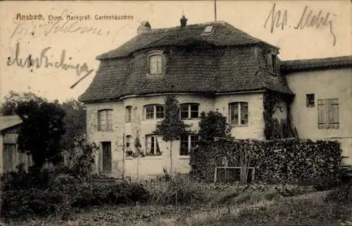 Ak Ansbach in Mittelfranken Bayern, Ehem. Markgräfl. Gartenhäuschen