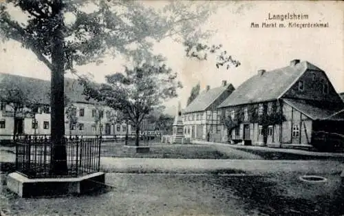 Ak Langelsheim Harz, Am Markt mit Kriegerdenkmal