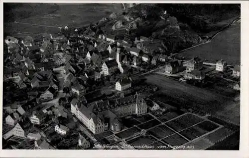 Ak Schelklingen Schwäbische Alb, St. Konradihaus, Fliegeraufnahme