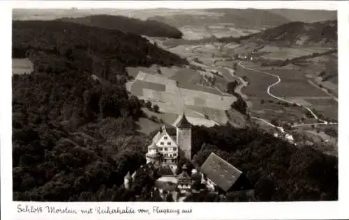 Ak Morstein Gerabronn Baden Württemberg, Schloss Morstein, Fliegeraufnahme