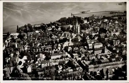 Ak Konstanz am Bodensee, Fliegeraufnahme