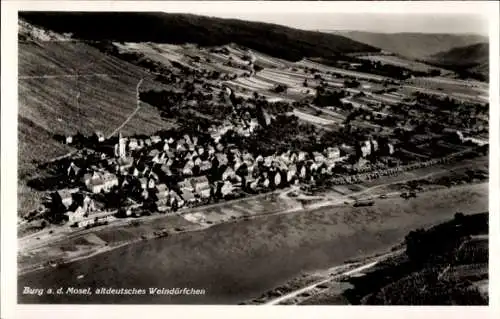 Ak Burg an der Mosel, Fliegeraufnahme