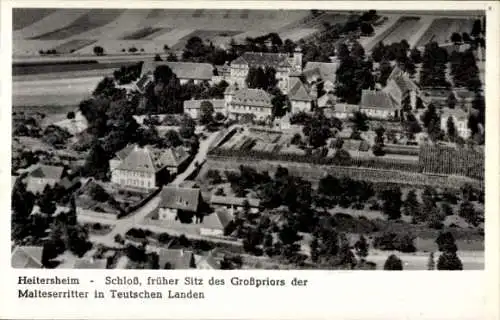 Ak Heitersheim im Schwarzwald, Schloss, Fliegeraufnahme