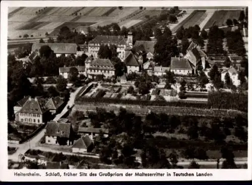 Ak Heitersheim im Schwarzwald, Schloss, Fliegeraufnahme