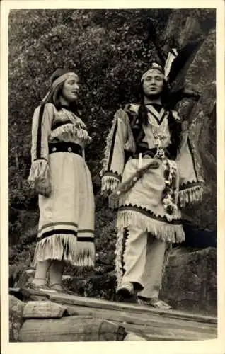 Ak Theaterszene, Winnetou mit seiner Schwester