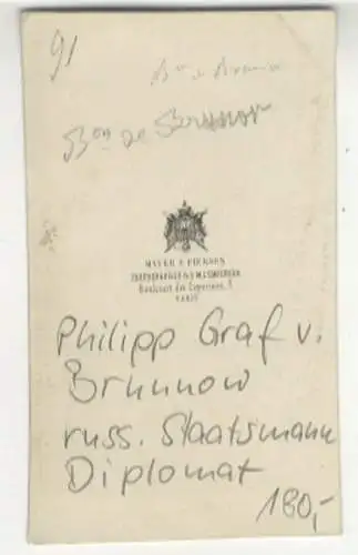 CdV Philipp Graf von Brunnow, russischer Staatsmann und Diplomat