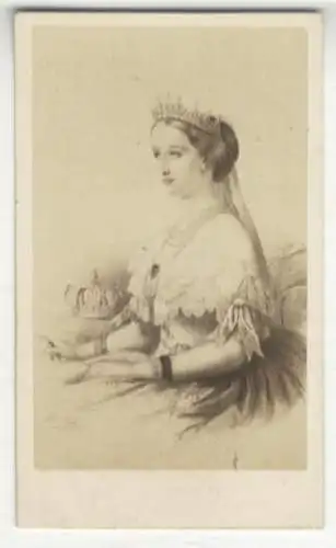 CdV Portrait Eugénie de Montijo, verh. mit Napoleon III. v. Frankreich