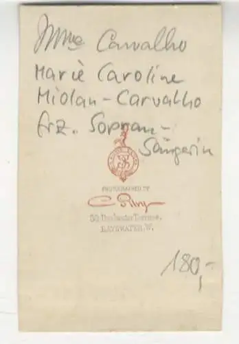 CdV Portrait Marie Caroline Miolan-Carvalho, frz. Sopran-Sängerin