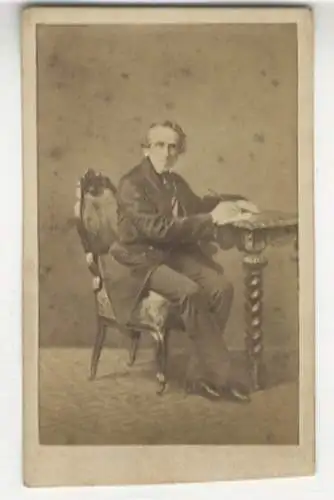 CdV Portrait Giacomo (Jakob Liebmann) Meyerbeer, 1791-1864, dt. Komponist, Pianist u. Dirigent