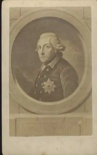 CdV Portrait Friedrich II. von Preußen (Friedrich der Große)