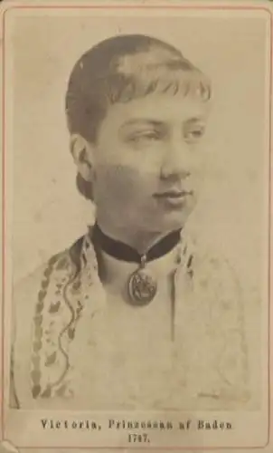 CdV Portrait Victoria Prinzessin von Baden, verh. mit Gustav von Schweden und Norwegen