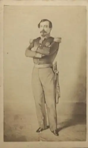 CdV Napoleon III. von Frankreich in Uniform mit Säbel