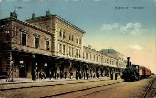 Ak Zemun Semlin Beograd Belgrad Serbien, Bahnhof, Eisenbahn