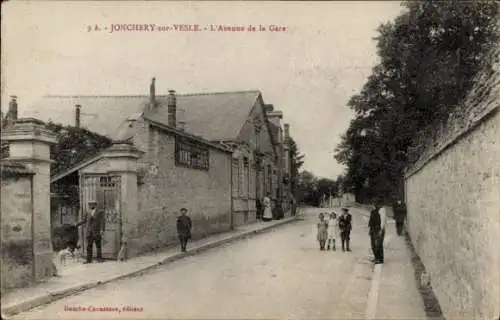 Ak Jonchery sur Vesle Marne, Avenue de la Gare