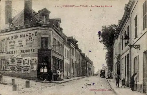 Ak Jonchery sur Vesle Marne, Marktplatz