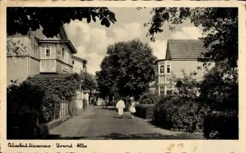 Ak Dziwnów Ostseebad Dievenow in Pommern, Strandallee