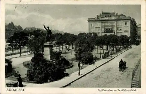 Ak Budapest Ungarn, Petőfi-Standbild