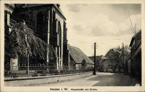 Ak Heiden in Westfalen, Hauptstraße, Kirche