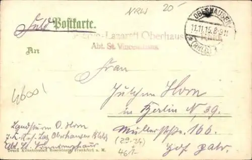 Eichenblatt Litho Oberhausen im Ruhrgebiet, Bahnhof