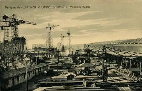 Ak Hansestadt Bremen, Anlagen des Bremer Vulkan, Schiffbau u. Maschinenfabrik