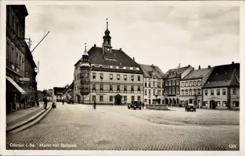 Ak Oederan Sachsen, Markt, Rathaus, Stadtcafé