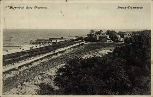 Ak Dziwnów Berg Dievenow in Pommern, Strandpromenade