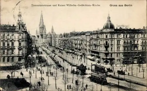 Ak Berlin Charlottenburg, Tauentzienstraße, Kaiser Wilhelm Gedächtniskirche