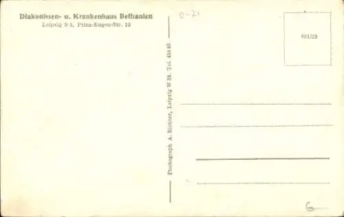 Ak Leipzig in Sachsen, Diakonissen- und Krankenhaus Bethanien, Prinz-Eugen-Straße 13