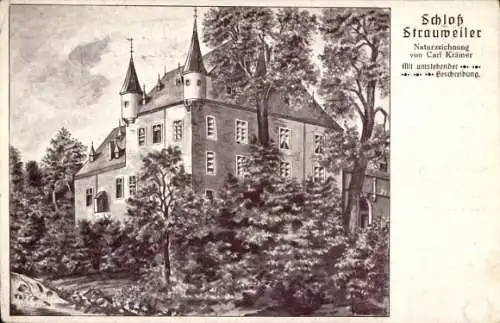 Künstler Ak Odenthal Rheinisch Bergischer Kreis, Schloss Strauweiler, Carl Krämer