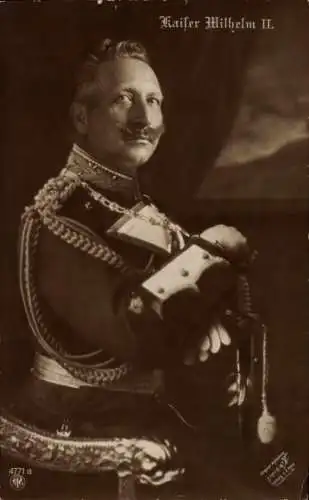 Ak Kaiser Wilhelm II., Portrait in Uniform, Säbel, NPG 4771