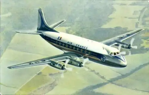 Ak Französisches Passagierflugzeug, Air France, Vickers Viscount