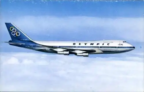 Ak Griechisches Passagierflugzeug, Olympic Airways, Boeing 747 200 B, Jumbo Jet