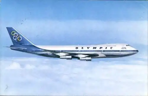 Ak Griechisches Passagierflugzeug, Olympic Airways, Boeing 747 200 B, Jumbo Jet