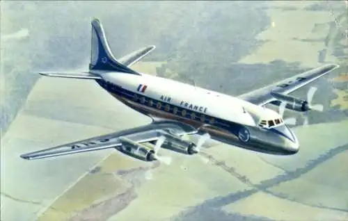 Ak Französisches Passagierflugzeug, Air France, Vickers Viscount