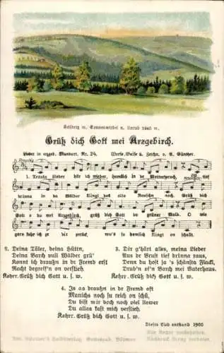 Lied Ak Günther, Anton, Erzgebirgische Mundart 24, Grüß dich Gott mei Arzgebirch, Keilberg