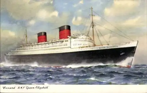 Ak RMS Queen Elizabeth, Cunard Line