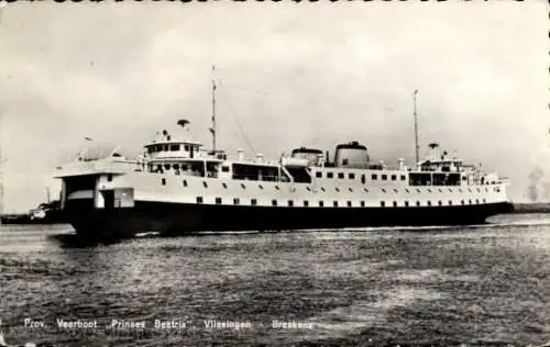 Ak Prov. Veerboot Vlissingen-Breskens, Fährschiff Prinses Beatrix