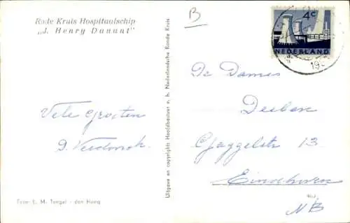 Ak Hospitalschiff J. Henry Dunant, Niederländisches Rotes Kreuz