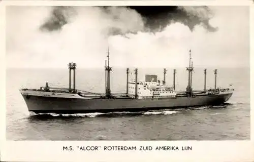 Ak M.S. Alcor Rotterdam Zuid Amerika Lijn auf hoher See, RZAL