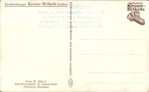 Künstler Ak Werenskiold, Erik, Im Sonnenschein, Senftenberger Krone Brikett