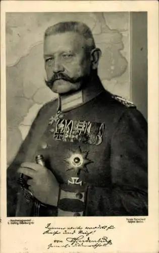 Ak Generalfeldmarschall Paul von Hindenburg, Portrait