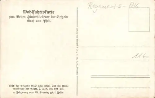 Regiment Küntler Ak Starcke, L. Inf. Rgt. 101 und 103, Brigade Graf von Pfeil, I. WK
