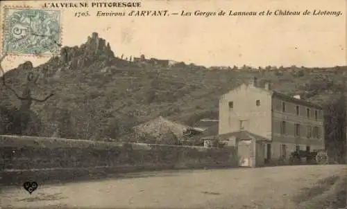 Ak Arvant Haute Loire, Gorges de Lanneau, Chateau de Leotoing