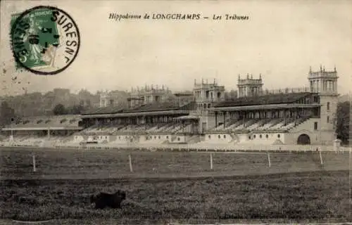 Ak Longchamps Aisne, Hippodrome, Tribünen