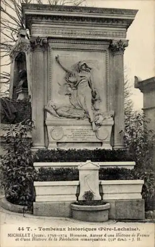 Ak Paris, Cimetière du Père Lachaise, Tombeaux historiques, Jules Michelet